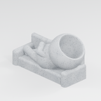 Rest Patient Planter in Marble White