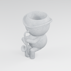 Saxby Sprout's Garden Groove: Saxophone Player Planter in Marble White finish