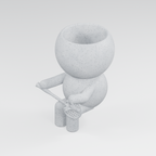 Rally Moss badminton planter in Marble White