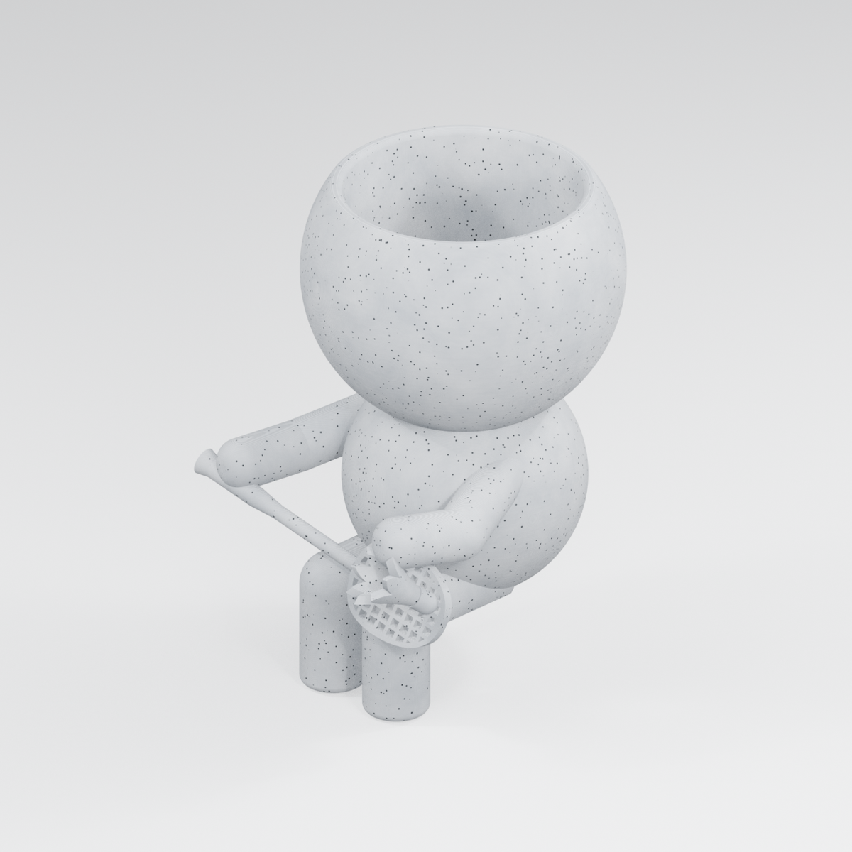 Rally Moss badminton planter in Marble White