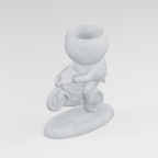 Moto Moss Hits the Road | Sports Motorcycle Planter Marble White finish
