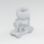 Rollie Rolls in Style | Mobility Scooter Planter in Marble White finish