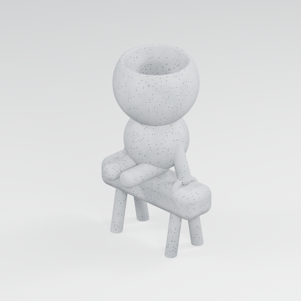 Vault Sticks the Landing gymnast planter, Marble White finish