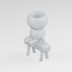 Vault Sticks the Landing gymnast planter, Marble White finish