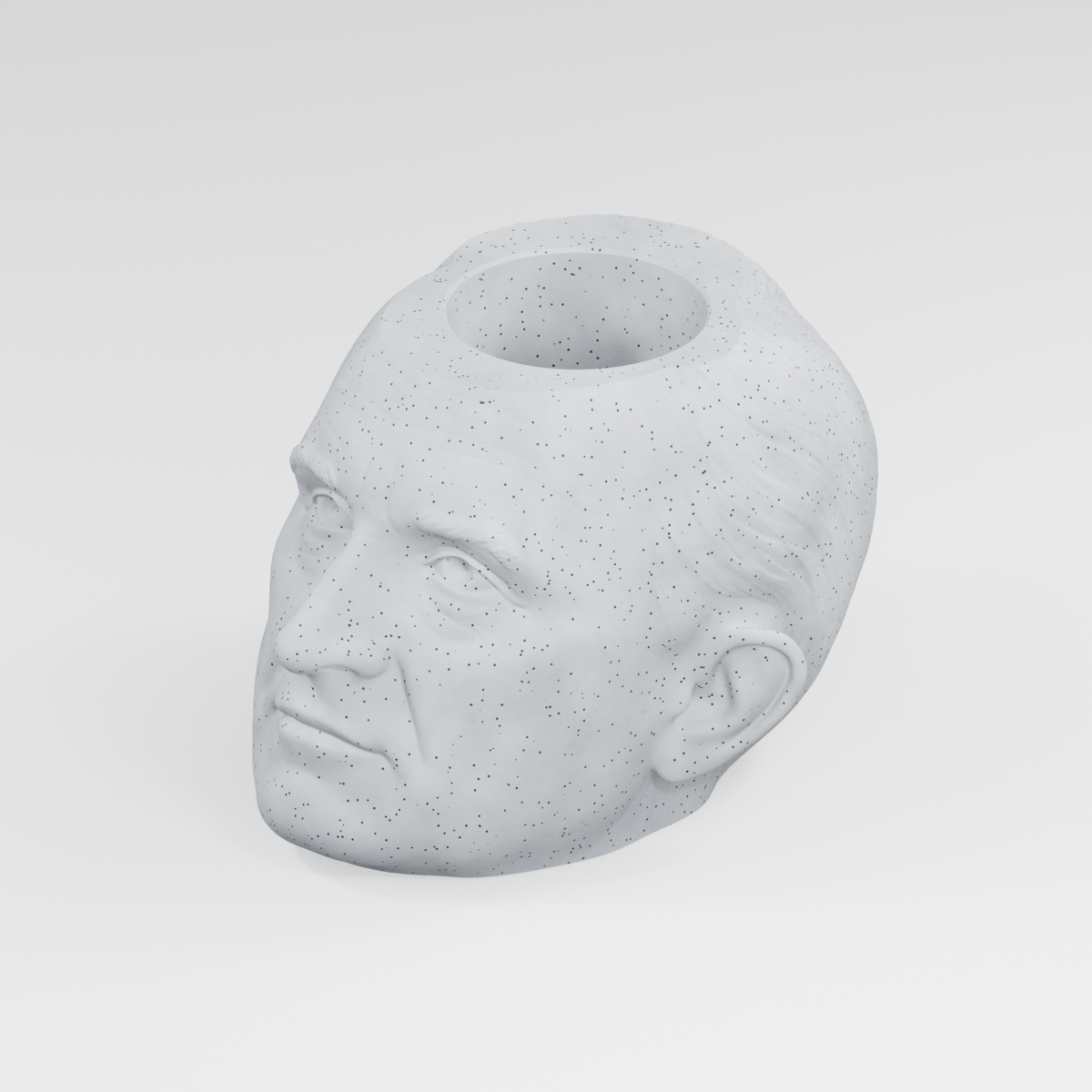Harry S. Truman Head Planter in Marble White