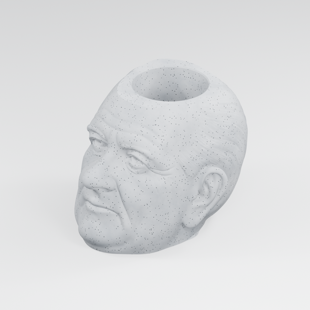 Lyndon B. Johnson Head Planter in Marble White