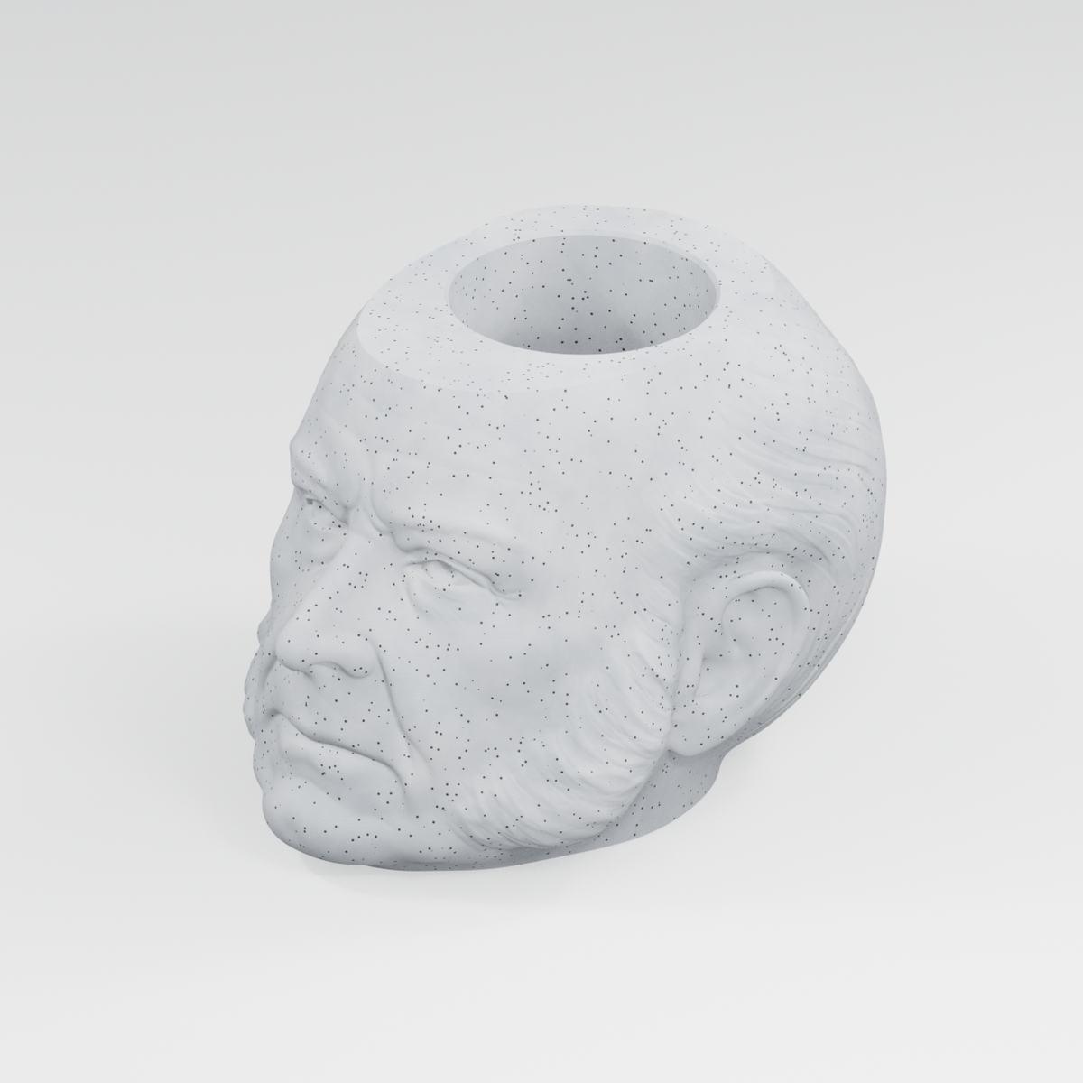 John Quincy Adams Head Planter in Marble White