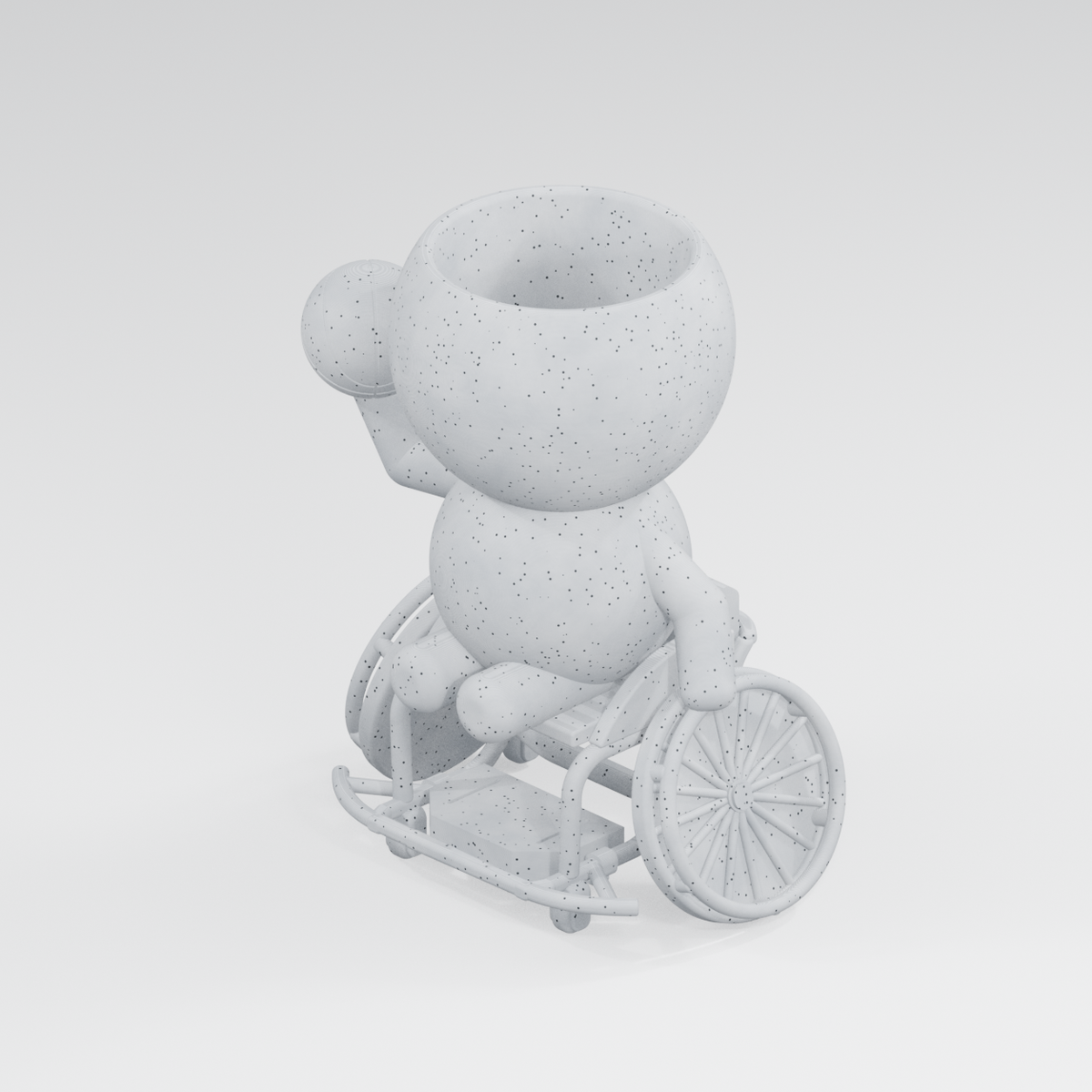 Court Moss wheelchair basketball planter in Marble White finish