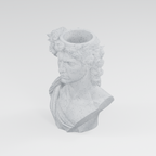 The Laurel Guardian: Greek-Inspired Bust Planter in Marble White finish