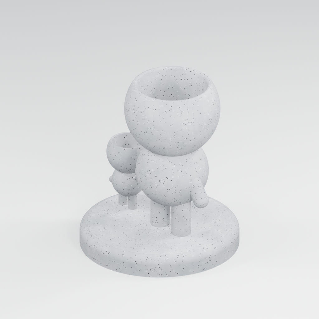 The Little Pair Sticks Together | Parent and Child Planter in Marble White finish