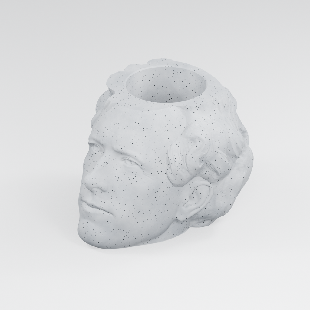 Franklin Pierce Head Planter in Marble White