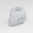 Franklin Pierce Head Planter in Marble White
