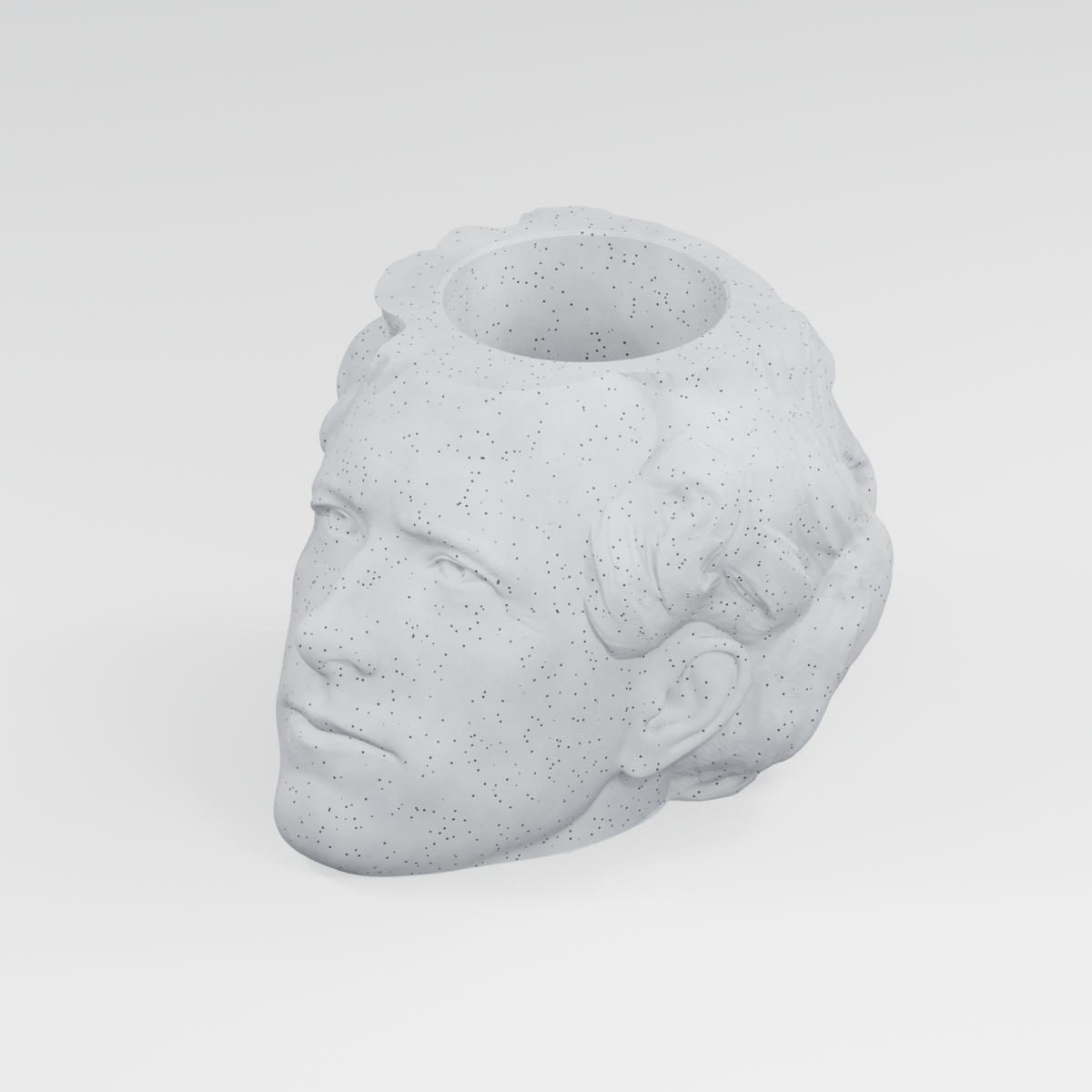 Franklin Pierce Head Planter in Marble White
