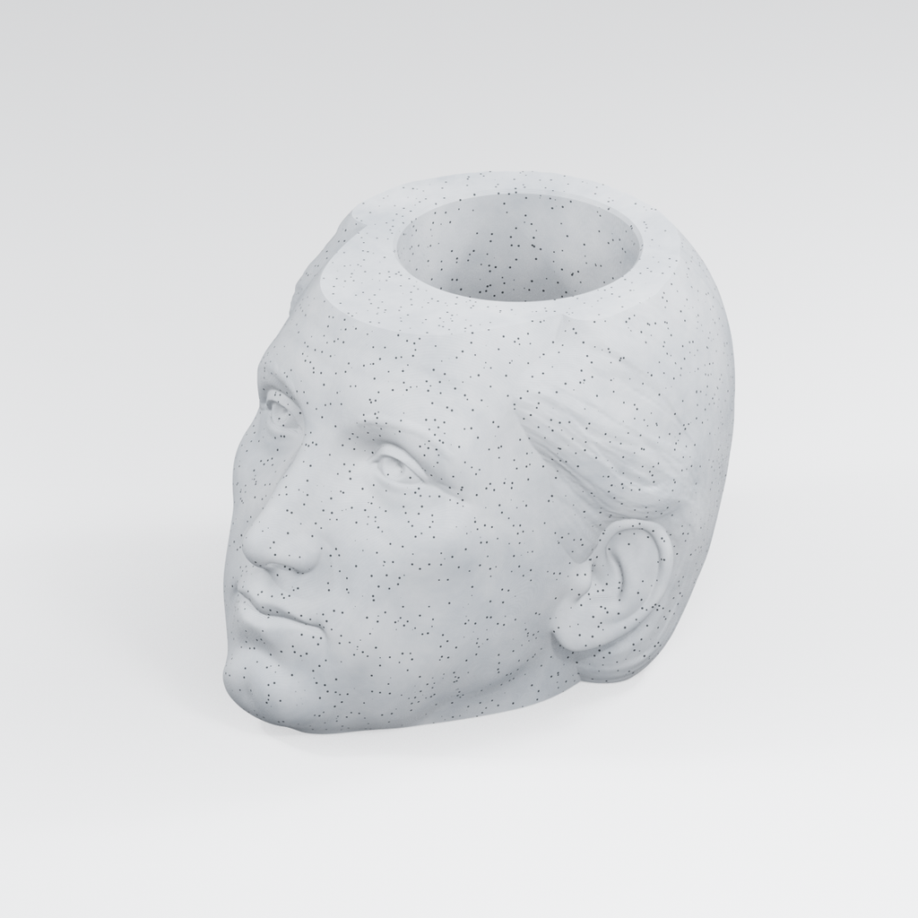 James Monroe Head Planter in Marble White