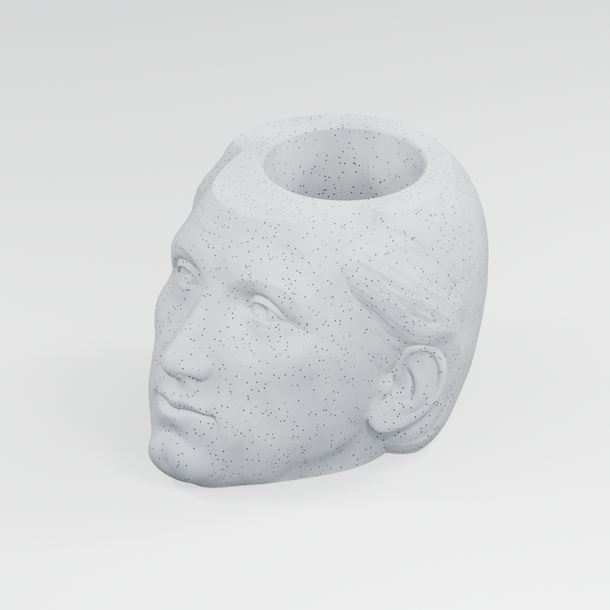 James Monroe Head Planter in Marble White