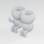Love Signs couple planter in Marble White
