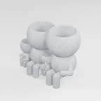 Four Moss family planter in Marble White finish