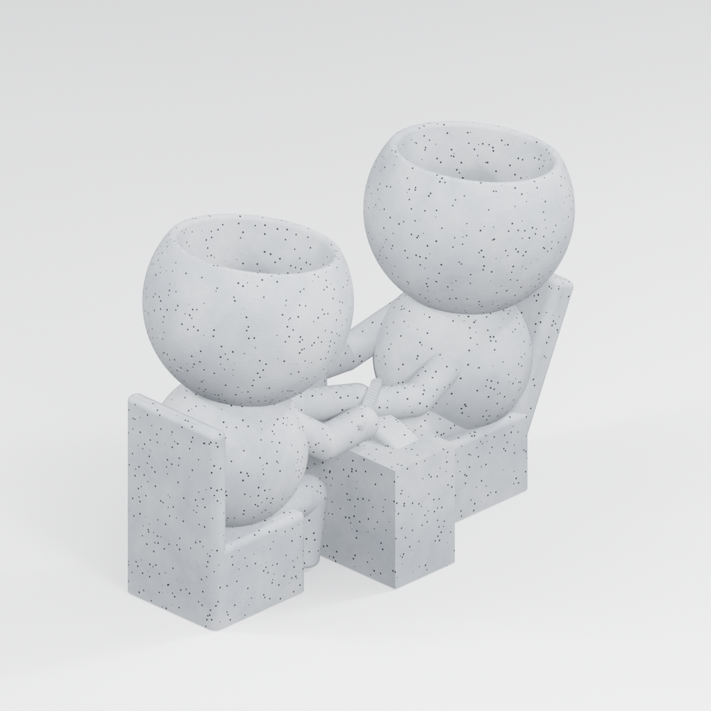 Polish Pals at Work | Nail Technician Planter in Marble White finish