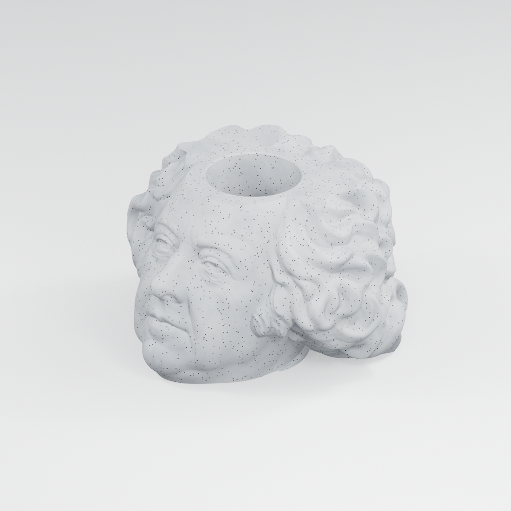John Adams Head Planter in Marble White