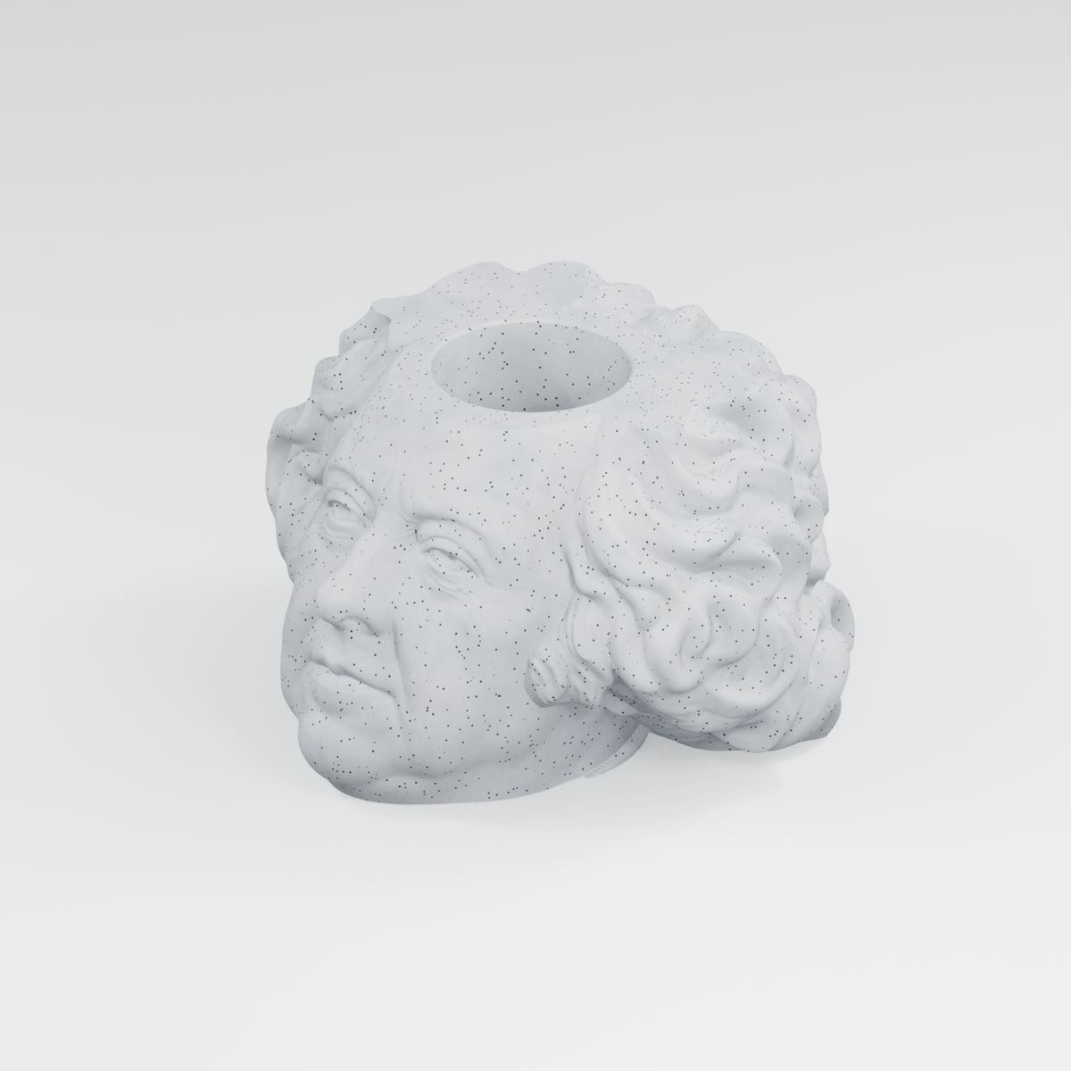 John Adams Head Planter in Marble White