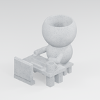 Ctrl + Sprout Logs On | Work From Home Planter in Marble White finish