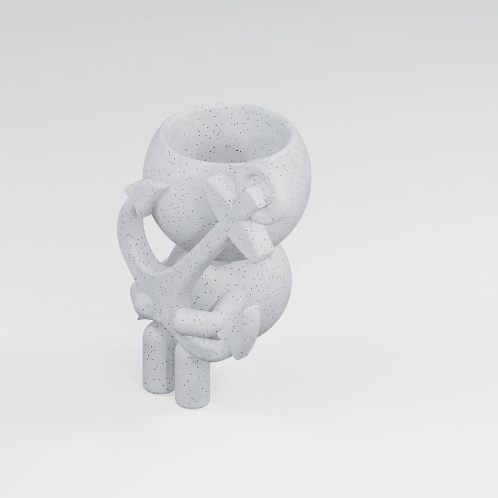 Anchor Sprout Holds Fast | Nautical Planter in Marble White finish
