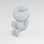 Cheers Moss character planter in Marble White
