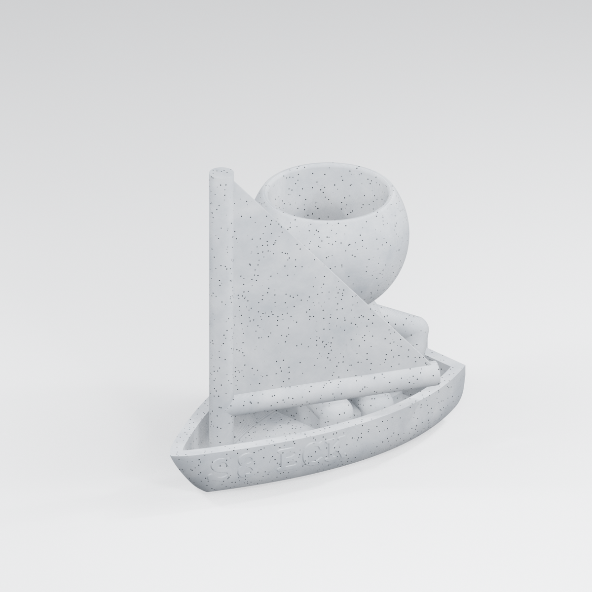 Skipper Sailboat Planter in Marble White