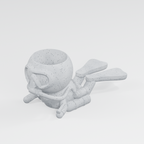 Diver Finn: Scuba Diver Planter in Marble White finish