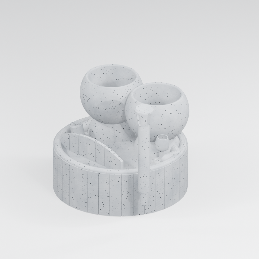 The Soak Set Takes a Break | Hot Tub Planter in Marble White finish