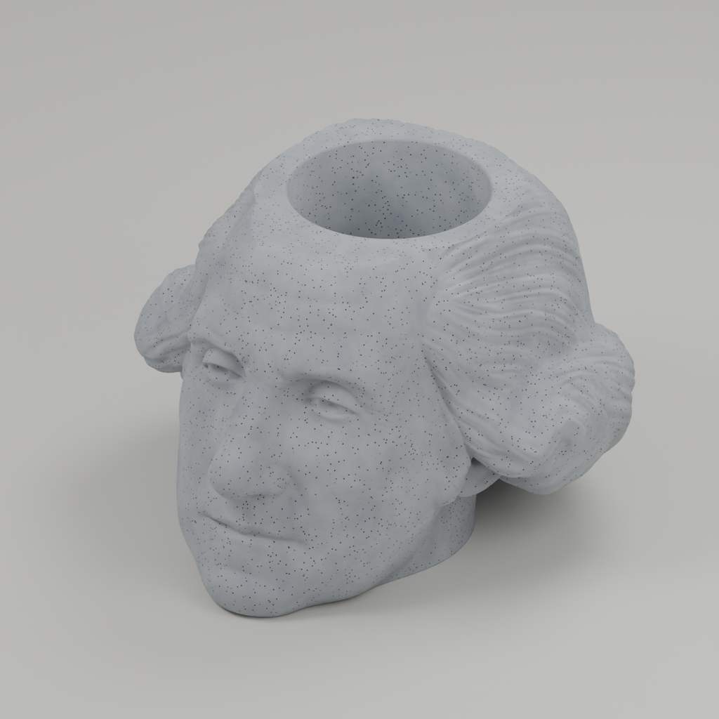 George Washington Head Planter in Marble White