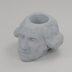 George Washington Head Planter in Marble White